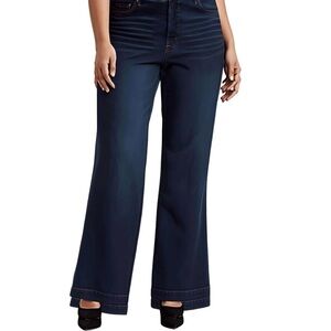 NWT Jessica Simpson “True Love” Women's Dark Blue High Rise Wide Leg Jeans 18W